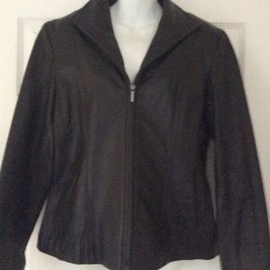 Siena Genuine Black Leather Coat Jacket Size Large